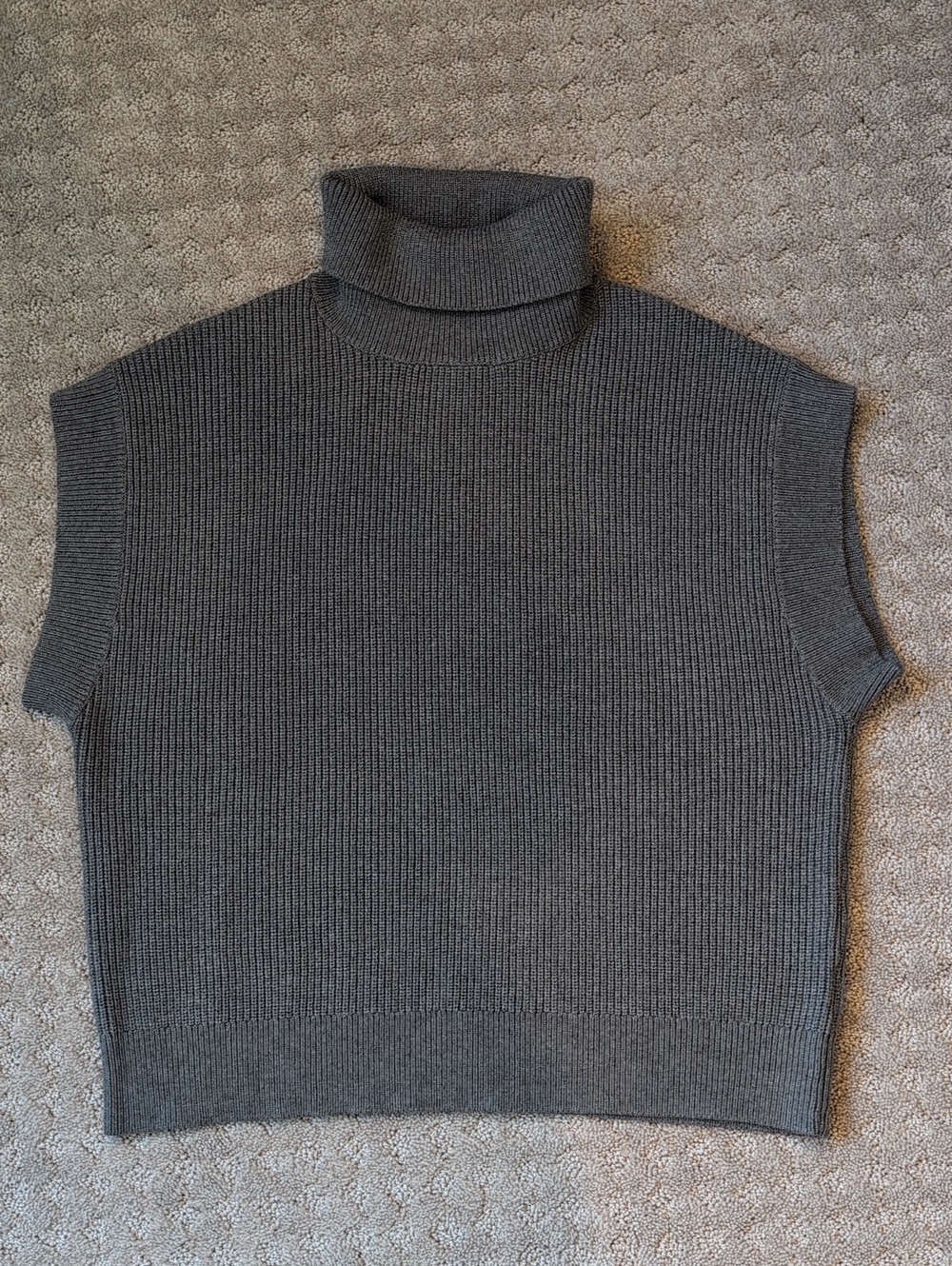 Alp N Rock Gray Cable Knit Turtleneck Sweater Vest
